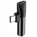 Baseus L41 adattatore 3in1 Type-C a jack 3.5mm + USB-C black