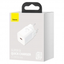 Baseus caricabatteria USB-C 25W super-si quick charger white