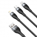 Baseus cavo dati 3in1 micro USB, Type-C, Lightning 5A 1.2mt